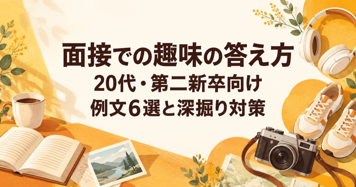 面接での趣味の答え方｜20代・第二新卒向け例文6選と深掘り対策
