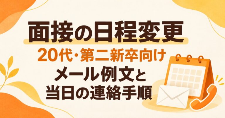 面接の日程変更メール例文6選｜20代・第二新卒の当日連絡も解説